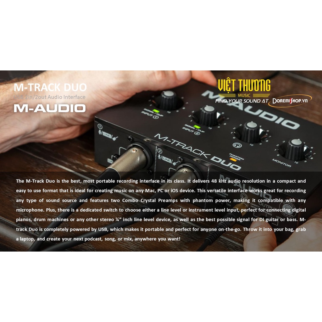 Thiết Bị Chuyển Đổi Tín Hiệu Âm Thanh M-AUDIO USB Audio Interface M-TRACK DUO