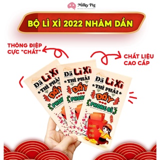Bộ Lì Xì Tết 2022 Độc Đáo - Bộ Lì Xì Kèm Lời Chúc Tết Nhân Dần MILKYPIG