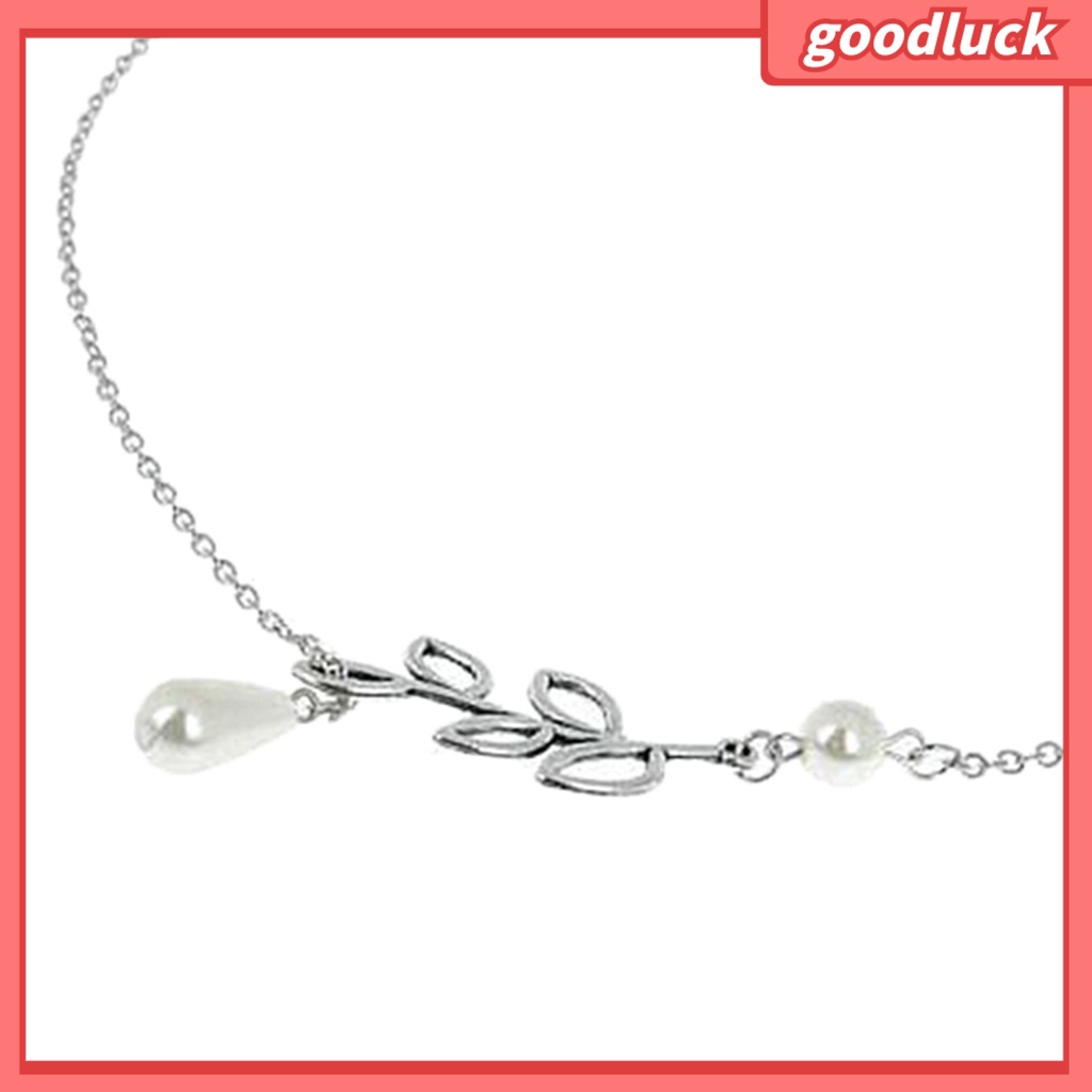 Dây Chuyền Mặt Chiếc Lá Đính Ngọc Trai Nhân Tạo Cho Nữ