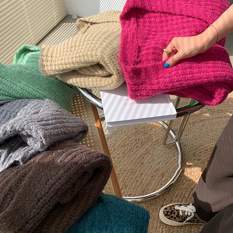 Áo Khoác cardigan Dệt Kim Cổ Chữ v Dáng Ngắn Phong Cách Hàn Quốc Thời Trang Cho Nữ