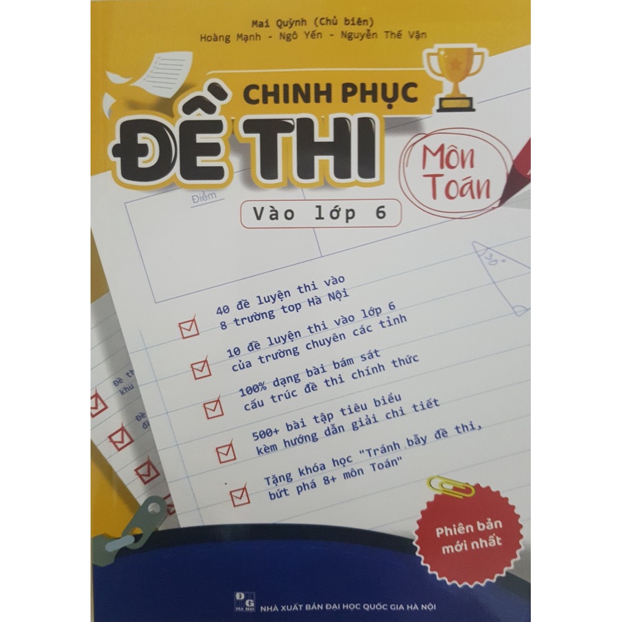 Sách - Combo Chinh phục đề thi vào lớp 6 (Toán - Tiếng Anh - Tiếng Việt)