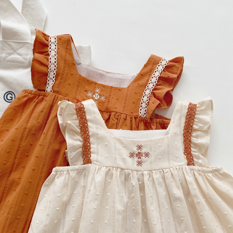 Đầm Công Chúa Mùa Hè Chất Liệu Cotton Phong Cách Nhật Bản Cho Bé Gái 80-120cm