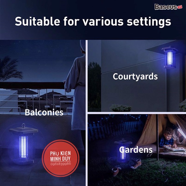 Đèn bắt muỗi ngoài trời Baseus Pavilion Courtyard Mosquito Killer (ngoài trời, ~4000V, IPX4, hoạt động không gây ồn)