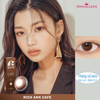 Kính áp tròng 1 ngày màu nâu trầm Cafe Ann365, lens mắt dùng 12h thoải mái đủ độ cận 0-8