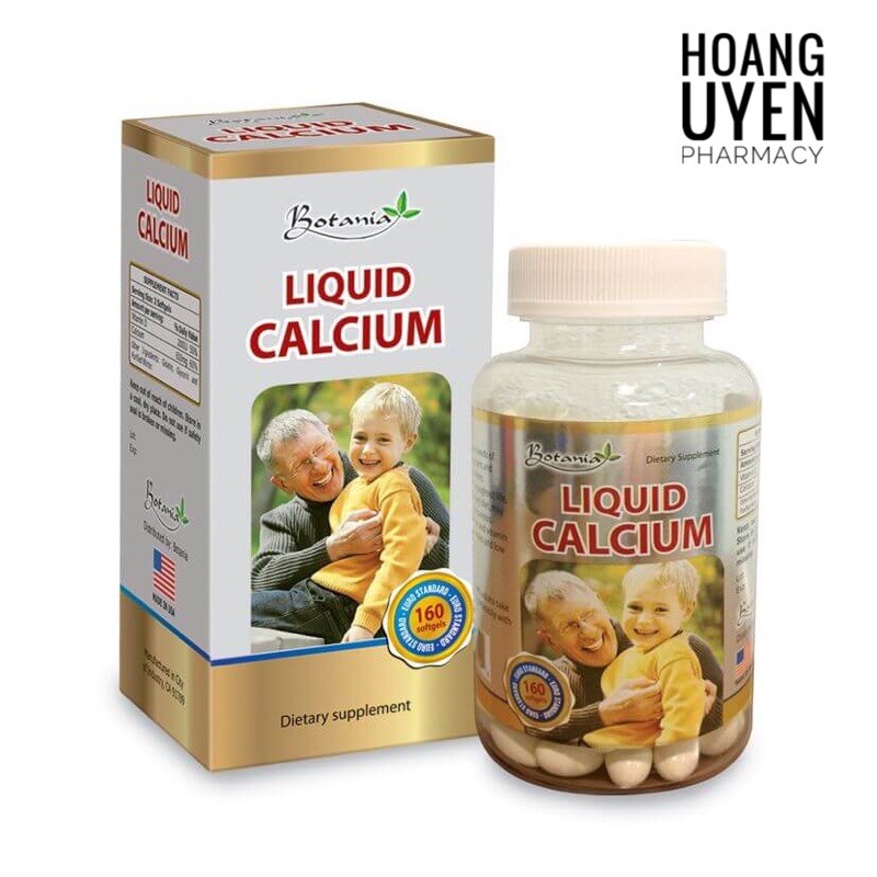 Viên uống bổ sung Canxi Liquid Calcium Botania - Hộp 80 viên