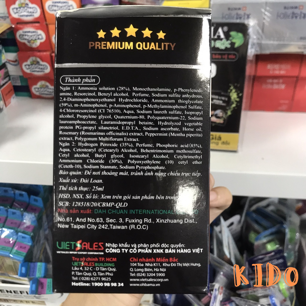 Dầu Gội Phủ Bạc OHBAMA Black | Brown Hair Instant 20ml Gội Là Đen / Nâu Thảo Mộc