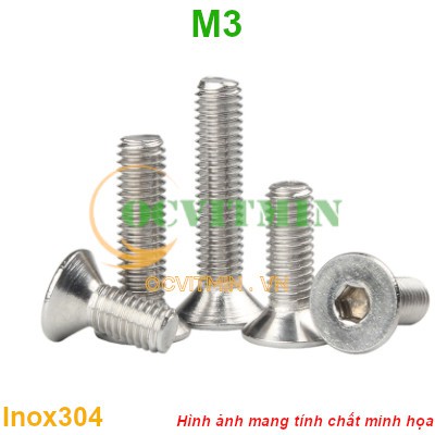 Ốc Lục Giác Đầu Bằng M3 Inox 304 Hút Nam Châm