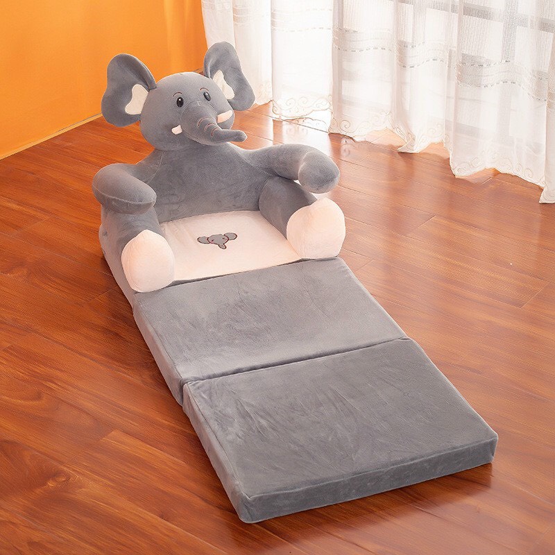 Sofa Giường - Ghế Lười Bông Hình Thú Cho Bé Voi Ghi