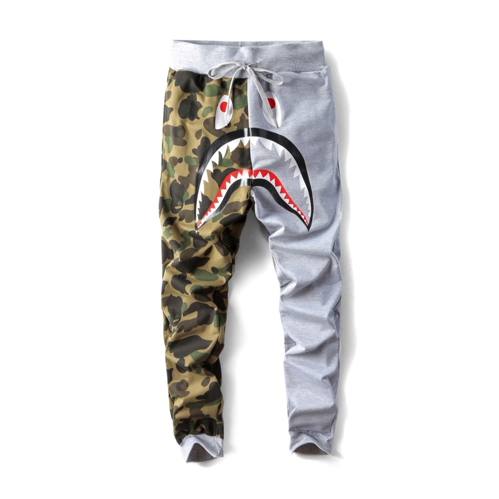 Quần Dài Bape Hoạ Tiết Lính Hoạ Tiết Cá Mập Có Size S-5XL Cho Nam Giới