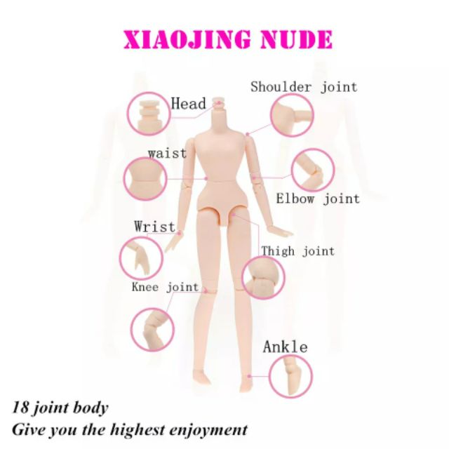 Body búp bê 18 khớp phù hợp nhiều head bb