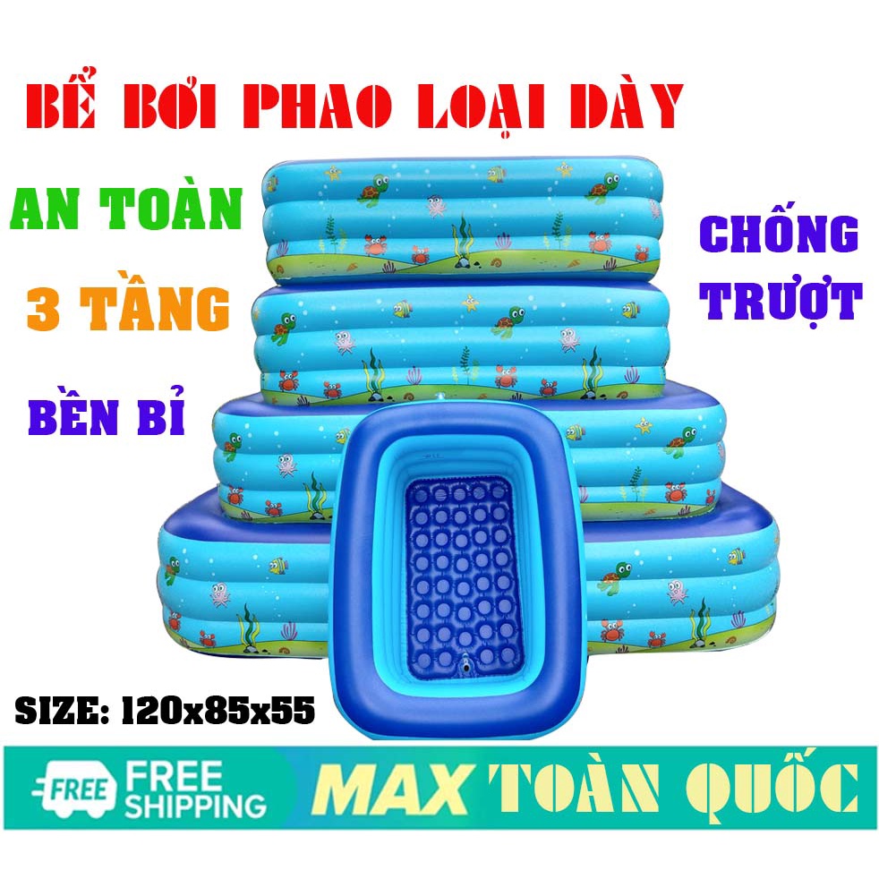 Bể phai bơi trong nhà, Hồ bơi siêu to khổng lồ - Bể phao bơi chữ nhật 3 tầng 1.2m, 1.35m, 1.5m, 1.8m, 2.1m cao cấp