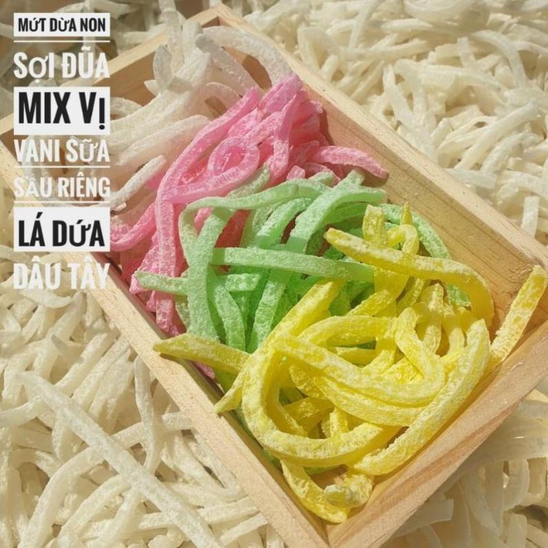 1Kg Mứt dừa non sợi đũa Mix 4 vị Thanh Điệp [FREE SHIP]TỪ ĐƠN 50K, [Loại Đặc Biệt] Hàng ngon nhà làm