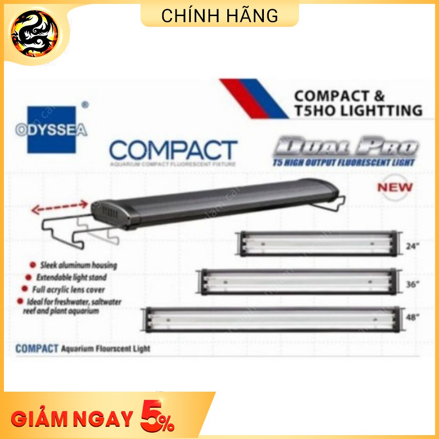 Đèn Led Mắng Odyssea T5HO Cao Cấp Dành Cho Hồ Thuỷ Sinh Pom Cá Rồng Độ Sáng 1000K 2 Bóng Tuýp