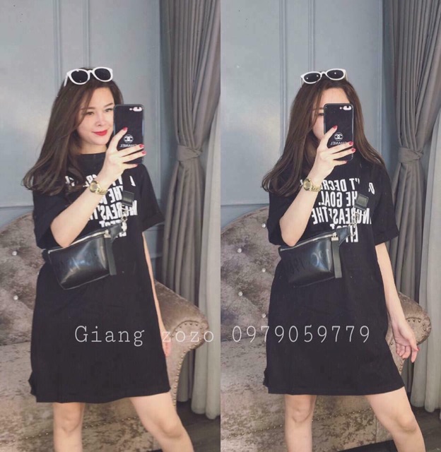 Váy suông don't túi eo tay lỡ form rộng chất cotton Mys Yinxx Fashion