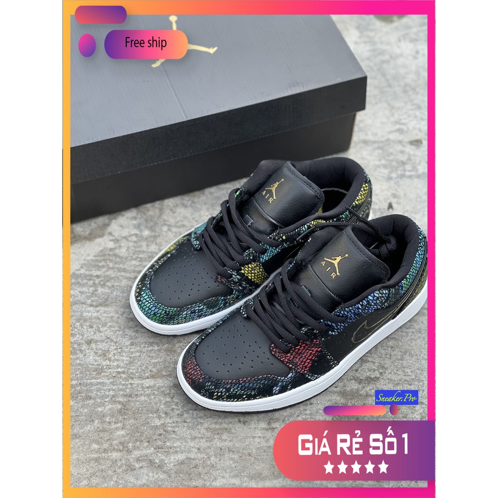 (FULL BOX + QUÀ TẶNG) Giày thể thao Air Jordan 1 Low Multicolor Snakeskin (W) (2020) cổ thấp siêu đẹp dành cho nam và nữ | BigBuy360 - bigbuy360.vn
