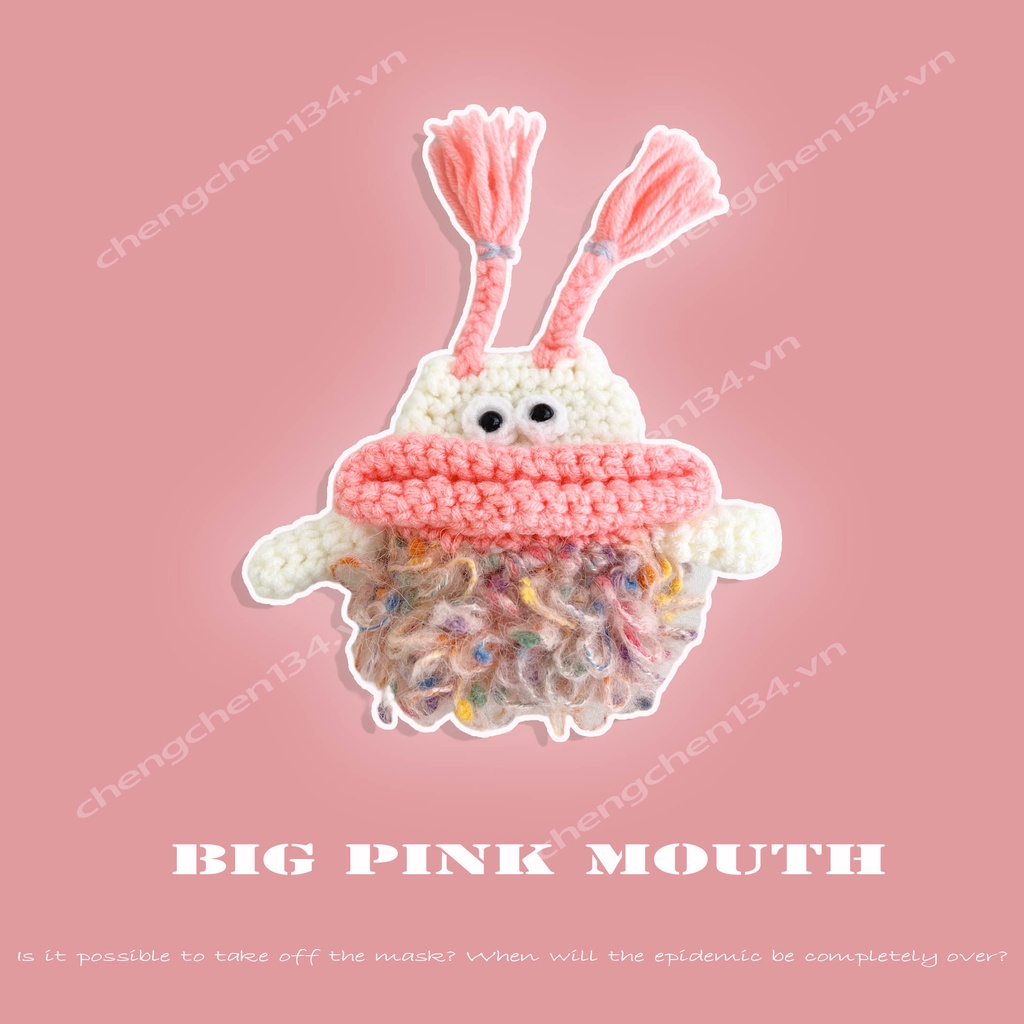 Vỏ Bảo Vệ Hộp Sạc Tai Nghe AirPods3 Gen 2021 / AirPods3 Bằng Lông Nhung Hình Quái Vật Miệng To Màu Hồng Dễ Thương Ốp