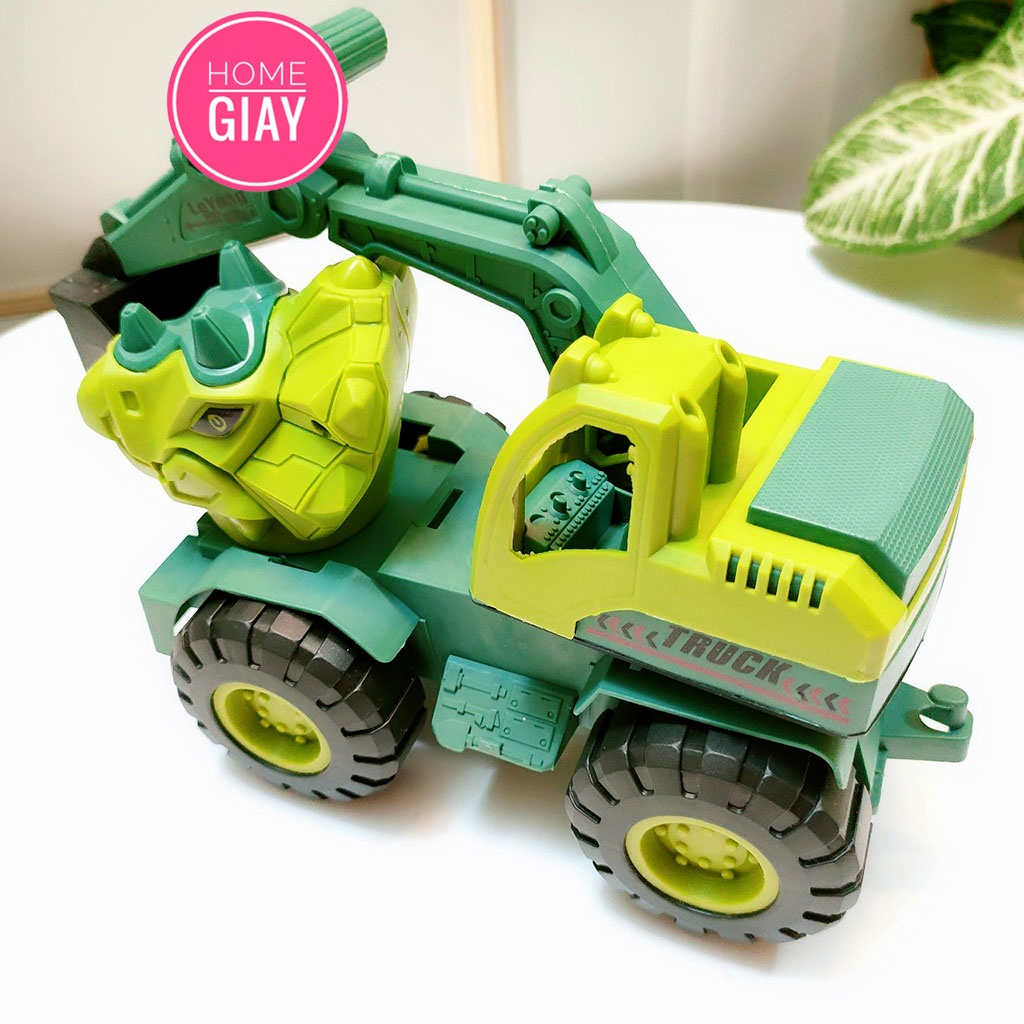 Đồ chơi xe ô tô khủng long máy xúc Home giay trẻ em, bộ đồ chơi nhiều con khủng long