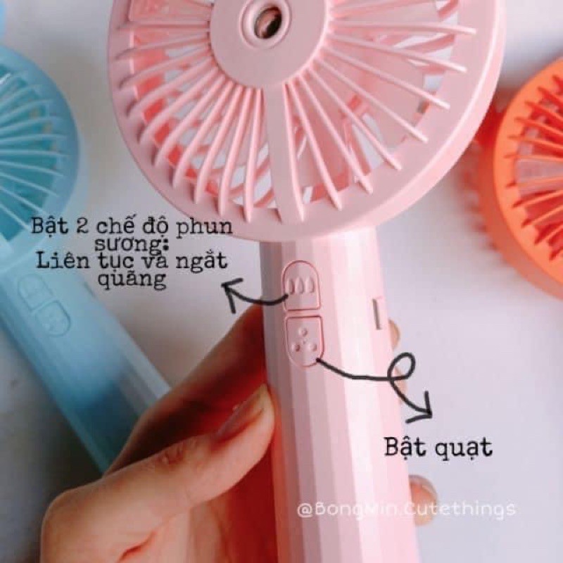 QUẠT PHUN SƯƠNG Cầm Tay Quạt Mini Tích Điện Phun Sương Hơi Nước Tạo Ẩm 1200mAh - Hàng Chuẩn | BigBuy360 - bigbuy360.vn