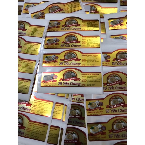 30 TEM DECAL ÉP KIM TRONG DÁN HỦ YẾN CHƯNG SẴN