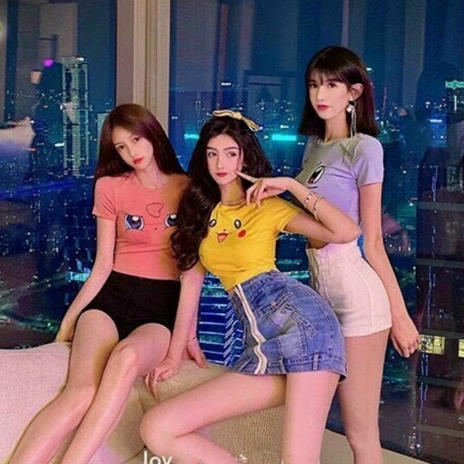 Áo Kiểu Nữ Body Croptop Pikachu