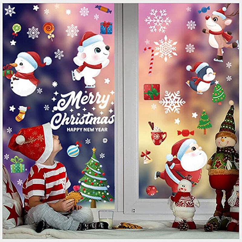 Miếng DáN Trang Trí CửA Sổ HọA TiếT GiáNg Sinh 50 * 70cm
