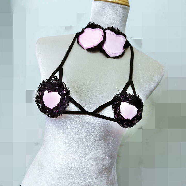 Bộ đồ lót sexy trái tim kèm băng che mắt khiêu gợi