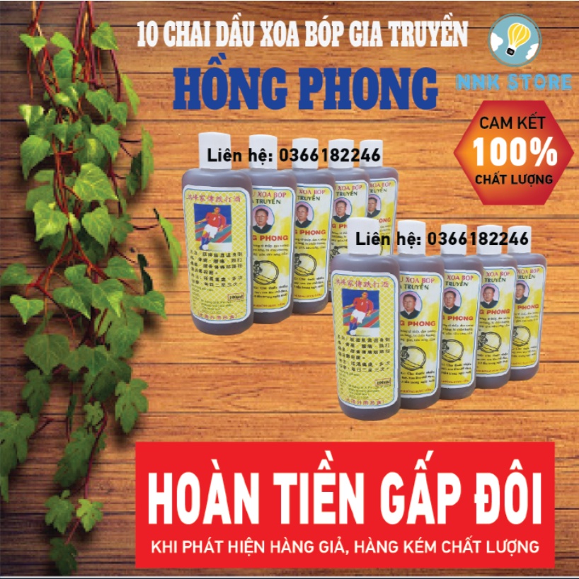 Combo 10 chai dầu xoa bóp gia truyền Hồng Phong