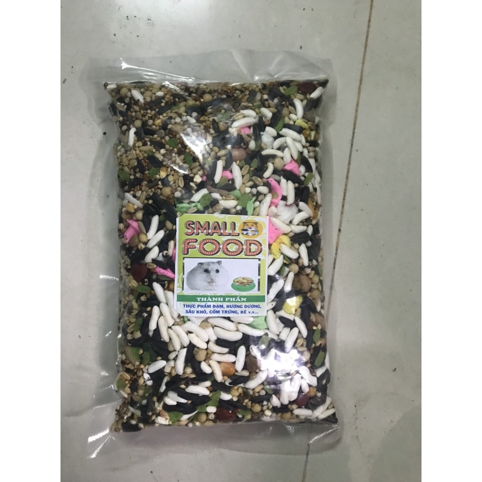 Thức ăn hamster 25 thành phần ko cám lúa đóng gói nửa kg