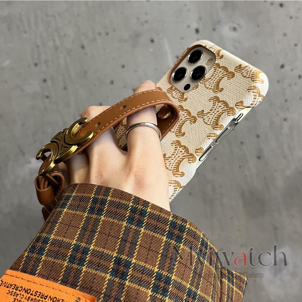 Ốp Điện Thoại Da Bảo Vệ Toàn Diện Chống Rơi In logo Kim Loại Thời Trang Cho iphone 13 Pro Max 12 11 Pro Max