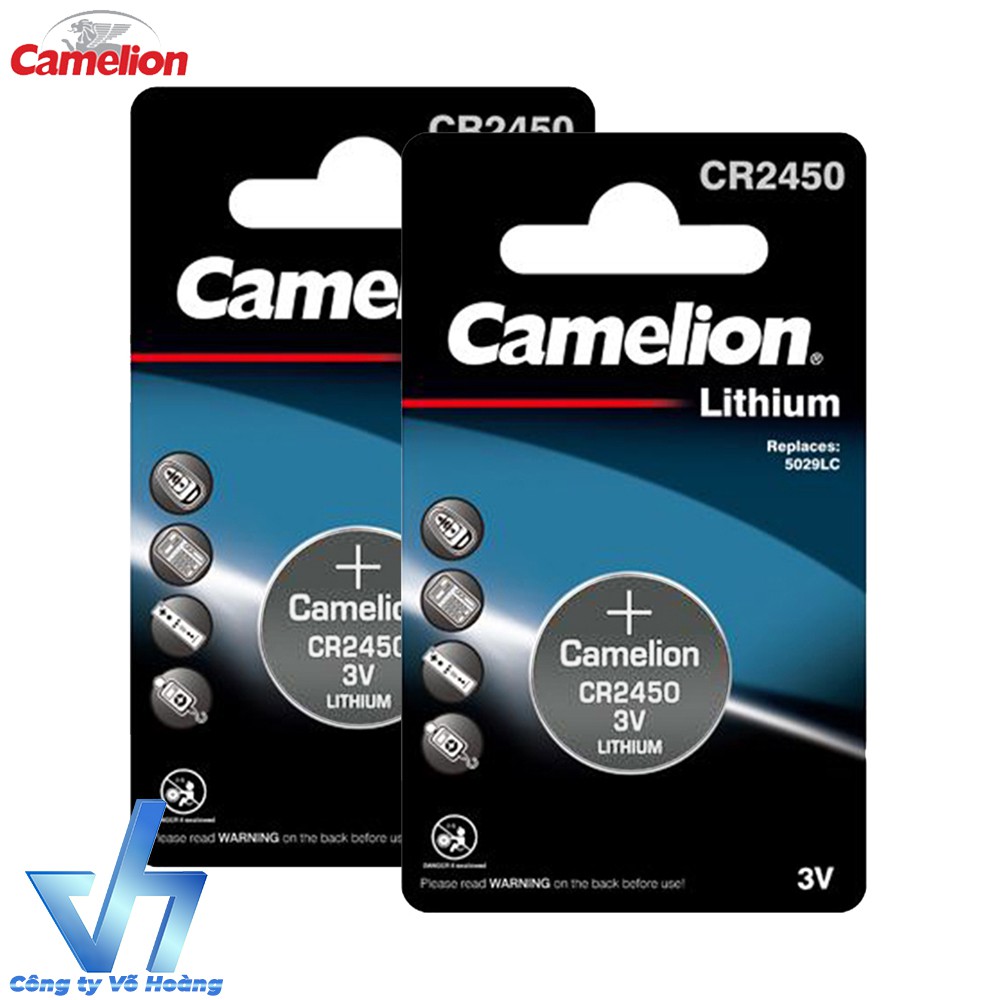 Bộ 2 Pin Camelion CR2450 - Dùng cho remote, máy tính bỏ túi, cân điện tử,…