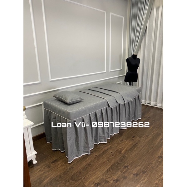 Drap / Ga poli spa, nail mi hàng đặt may theo cỡ. khách đặt hàng vui lòng inb cỡ