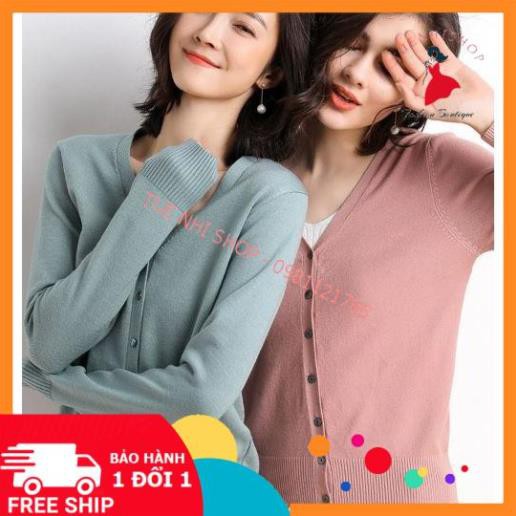 Áo khoác len Cardigan nữ mỏng cổ chữ V hàng Quảng Châu cao cấp AL04 | BigBuy360 - bigbuy360.vn