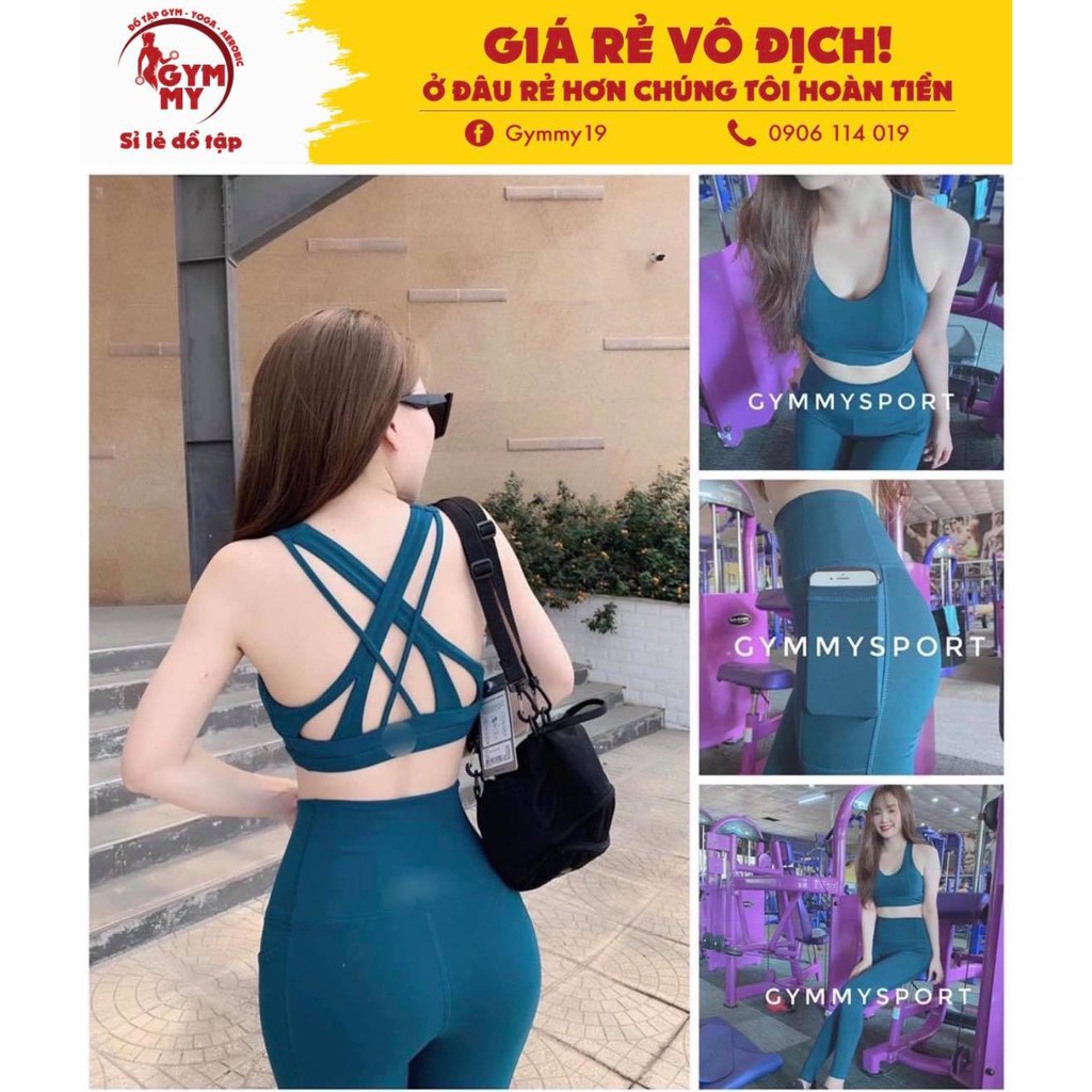 [FASHIONRUN19 - FASHIONHOT19] [Hàng xuất khẩu] Bộ Dài Đan Lưng Tập Gym - Yoga - Aerobic