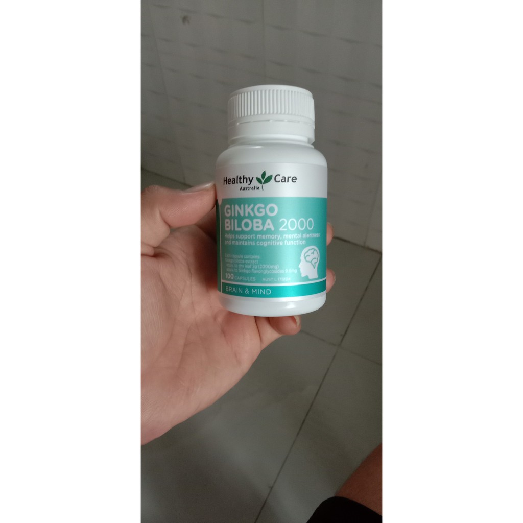 Thuốc bổ não Healthy care ginkgo biloba 2000mg 100 viên [date t9/2023]