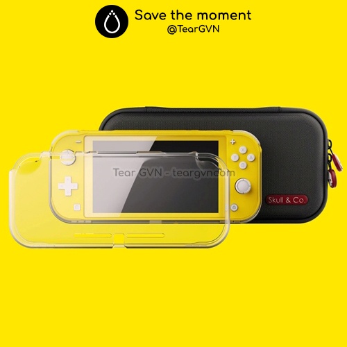 Ốp nhựa dẻo TPU và túi đựng EDC (Skull &amp; Co) cho Nintendo Switch Lite