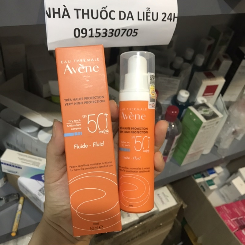 Kem Chống Nắng Protection Avène Avene Fluid SPF50+ Cho Da Hỗn Hợp 50ml CHÍNH HÃNG CÓ TEM