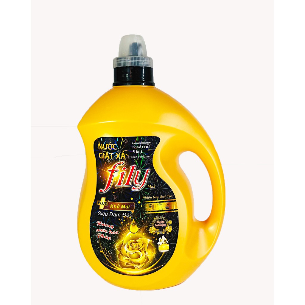 Nước Giặt Xả Hương hoa pháp FILY Vàng 3,5 Lít Hương Thơm Bền Lâu Suốt 24h
