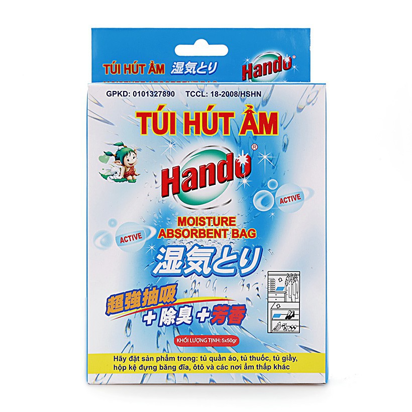 Hộp 5 túi hút ẩm tiện lợi Hando 250g