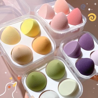 Set 4 Mút Trang Điểm Màu Pastel Full Hộp