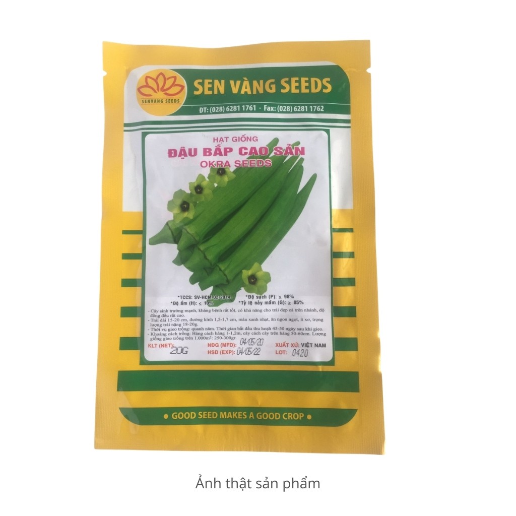 Hạt Giống Đậu Bắp Cao Sản Sen Vàng-20g - Sinh Trưởng Mạnh, Kháng Bệnh Virus Rất Tốt, Khả Năng Đậu Trái Cao