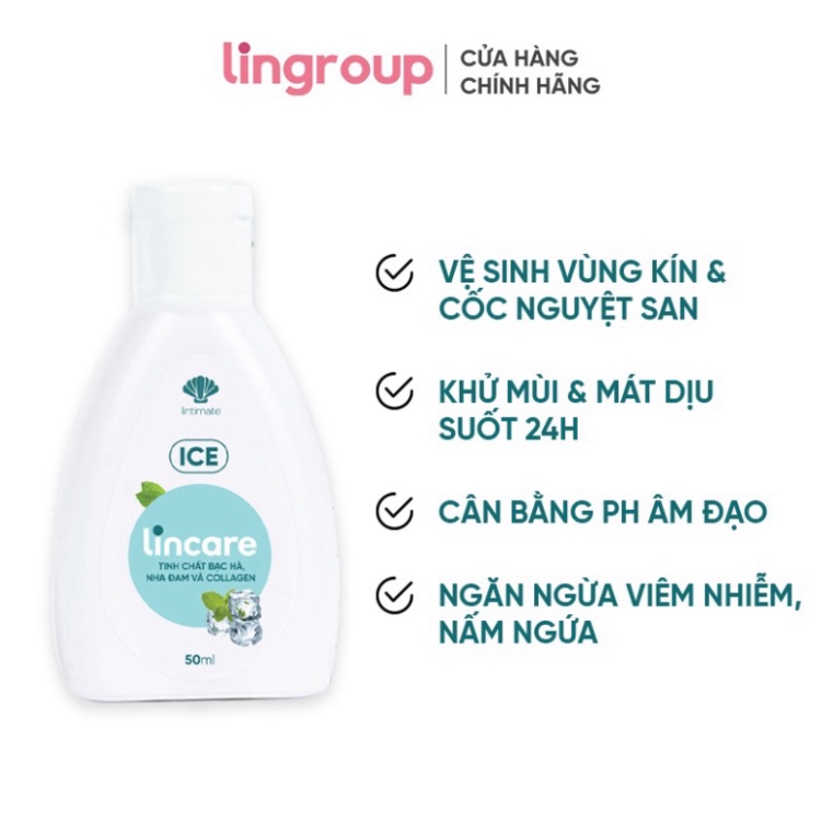 Dung dịch vệ sinh phụ nữ và cốc nguyệt san chính hãng Tinh chất lá bạc hà (Gel, 50ml)