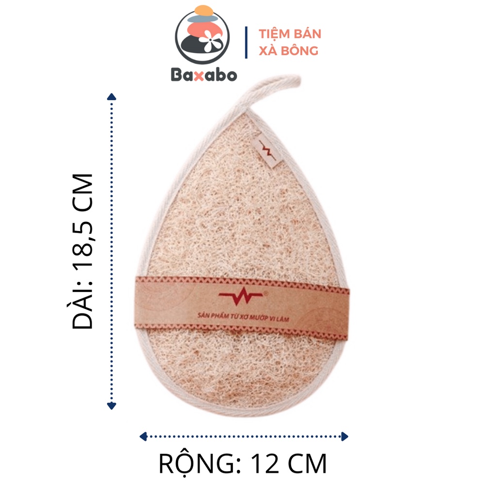 BÔNG TẮM XƠ MƯỚP TỰ NHIÊN VI LÂM - BÔNG TẮM TẨY TẾ BÀO CHẾT BODY SIZE LỚN - LOOHFAH HÀNG CHÍNH HÃNG - BỀN ĐẸP- BAXABO