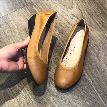 Giày bệt đế xuồng búp bê nữ 3p Lunashoes (24802) mũi tròn da thật cao cấp dễ đi kiểu Hàn quốc nhiều màu