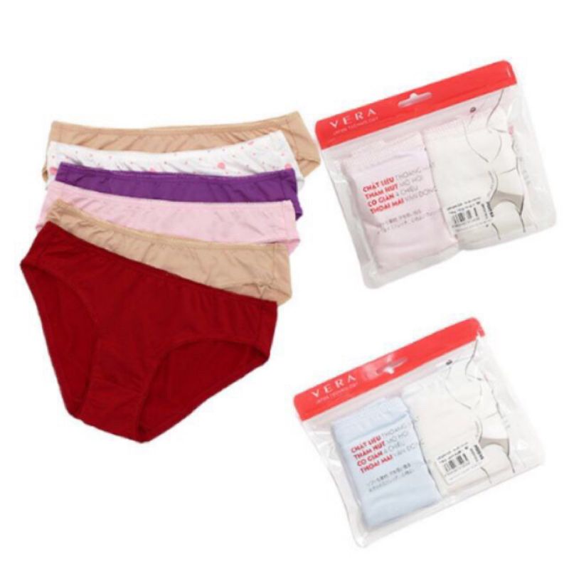 Combo 02 quần lót nữ thun lạnh Vera 6323 (màu ngẫu nhiên)