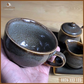 Bộ ly sứ Cafe cappuccino 185ml [Cốc cà phê gốm sứ LOTUS GOM]