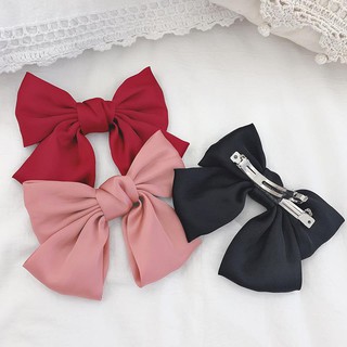 Kẹp Tóc Nơ Bản To Phong Cách Hàn Quốc Lụa Satin