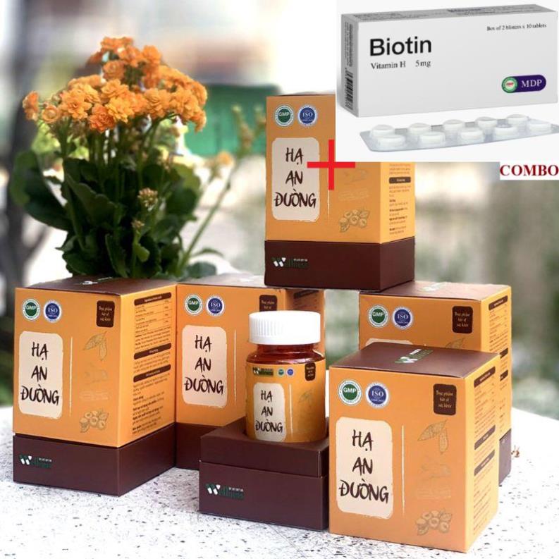 Combo Biotin 5mg+ Hạ an đường hỗ trợ giảm đường huyết mỡ máu