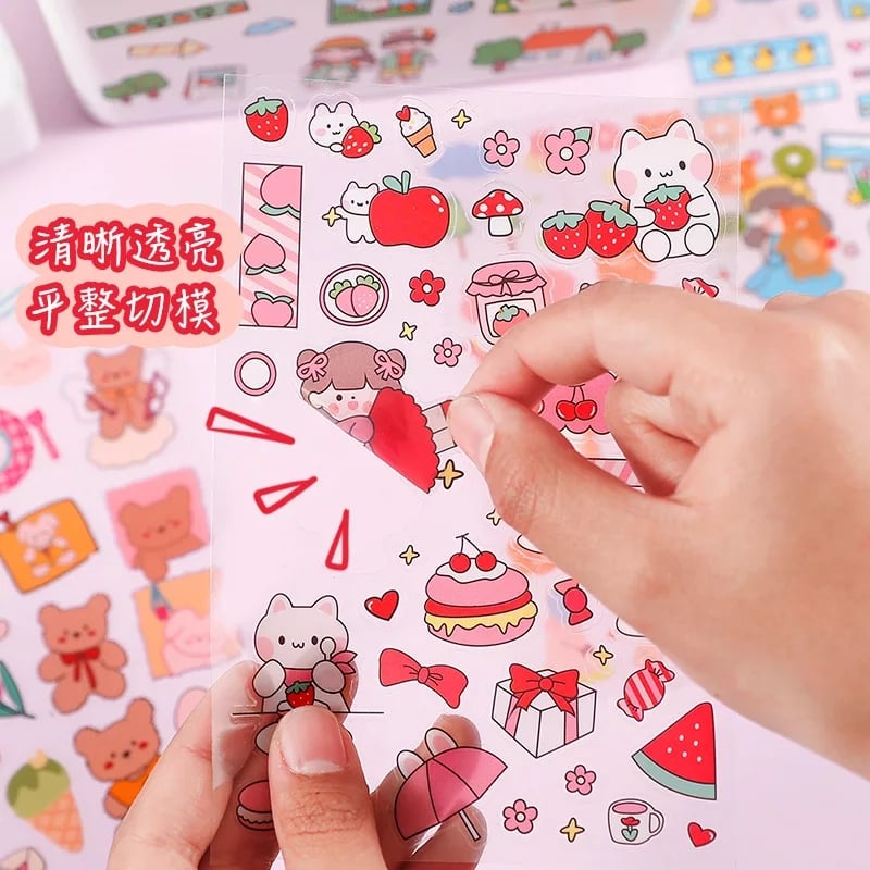 Combo 6 Miếng Dán Trang Trí Sticker Trang Trí Sticker Dán Giấy Đồ Dùng  Phong Cách Hàn Quốc Dễ Thương Mẫu Mới