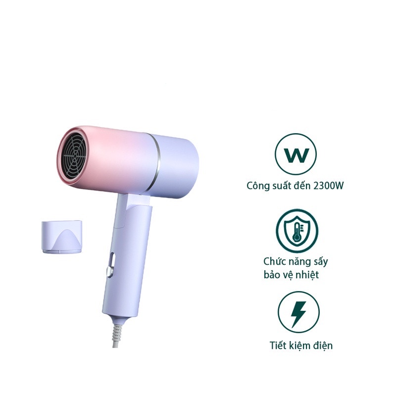 Máy sấy tóc mini công suất lớn 1000W tạo kiểu tóc chuyên nghiệp 2 chiều nóng lạnhbảo hành 12 tháng