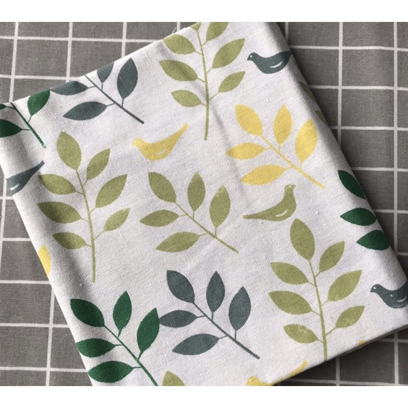 Vải Bố Vải Canvas Decor Trang Trí May Rèm Làm Khăn Bàn Hoạ Tiết Nhánh Lá Và 🦅